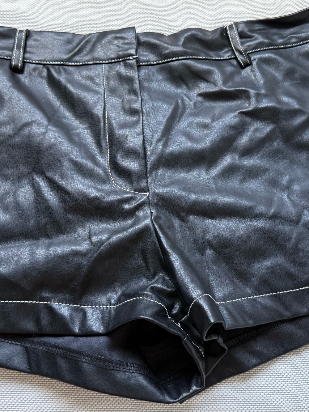 Lioness Black Faux Leather Jacket with Silver Zipper